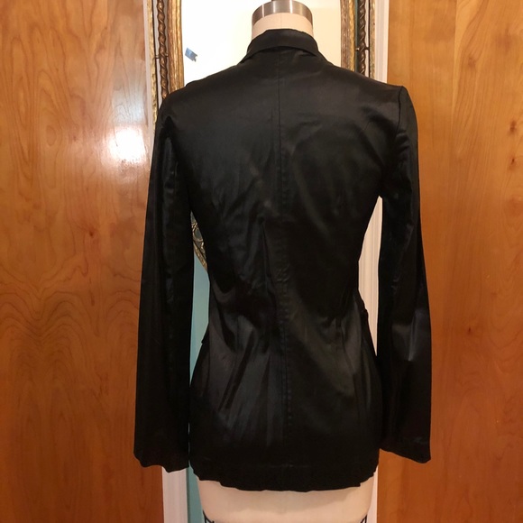 Club Monaco black satin lightweight blazer, size 2- small - Picture 3 of 4